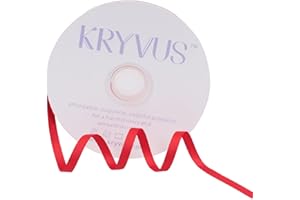 Kryvus Red Grosgrain Ribbon, 6mm x 45 Metres, Perfect for Gift Wrapping, Crafts, Wedding Decor, DIY Hair Accessories and More