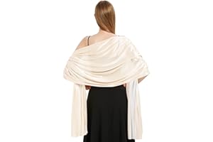 heekpek Satin Foulard Chale Femme Mariage Echarpes pour Robe de Soirée Élégant Chic Etole Femme pour Soirée Cérémonies Fêtes Mariage