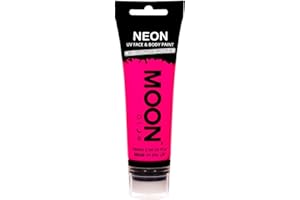 Moon Glow Supersize 75ml Neon UV Face & Body Paint - Intense Pink - with sponge applicator