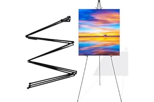 GLAITC Cavalletto per Esposizione,Cavalletto Pittura in Alluminio da 66 Pollici,Cavalletto per Matrimonio Leggero Treppiede per Display Portatile e Regolabile per Cartello di Nozze, Dipinti（1）