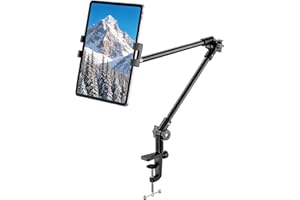 KDD Tablet Stand Holder with 360° Phone iPad Tripod Mount, 27in Long Arm Webcam Stand Projector Camera Mount for Desk, Fit for 4.7"-13" Devices, iPad Pro 12.9 Air Mini, Galaxy Tabs, Switch, iPhone