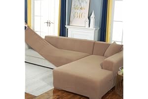 BOLUXIU Housse de canapé, Housse de canapé Extensible d’Angle Housse de canapé Extensible pour 1/2/3/4 Places (Le canapé d’Angle en Forme de L en nécessite Deux)