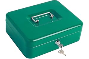 Kippen 10032V2 - Cassetta Portavalori con Vassoio Portamonete. Colore Verde. Dimensioni: 200X160X90mm.