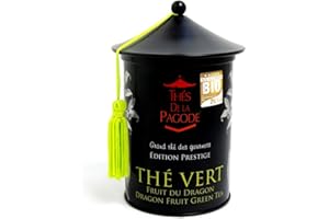 THES DE LA PAGODE Thés de La Pagode - Thé Vert Bio Fruit du Dragon - Edition Prestige - Boite de 100 grammes - Un thé gourmand et exotique