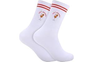Dreaku Aperol Socken, Lustige Aperol Geschenk für Damen Herren, Aperol Spritz Kostüm Weiße Tennissocken Accessoires für Weihnachten Karneval 36-42
