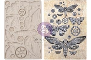PRIMA MARKETING Redesign With Prima Clay, Soap Making Molds,Pottery & Modeling Clays, Mecha Moth, 5"x8"x8mm