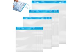 VEPEPE 10 Piezas Bolsas Vacio Ropa Viaje (32x39, 35x50, 40x60, 50x70cm),Bolsas de Vacio para Ropa para Mantas,Bolsas Compresion Viaje Manuales Selladas para Ropa, Mantas, Almohadas