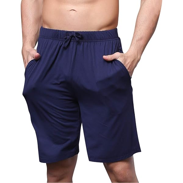 Short De Pyjama Homme En Coton Modal - Caleçon Confortable Avec Ceinture élastique Ajustable Et Poches, Pour Dormir Ou Décontracté