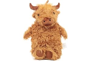 BLUE FROG TOYS Snuggables Highland Cow 1L Novelty Cover Hot Water Bottle Brown