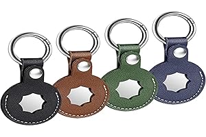 YLSCI 4 Pieza Llavero Airtag, Funda Protectora Funda de Piel sintética para Apple AirTag, Llavero Airtags, Etiqueta Airtag Compatible con AirTags
