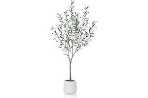 Kazeila Artificial Olive Tree150cm Artificial Plants Indoor,Faux Olive Tree for Home Office Balcony Bathroom Decor(1Pack)