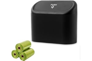 KATLKIU Cestino per auto con coperchio - Cestino portatile, impermeabile e capiente per veicoli, include 60 sacchetti per la spazzatura, ideale per i viaggi e l'uso quotidiano (nero)