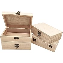 Set 6 Scatole Di Legno Grezzo Con Coperchio - 14.8x10.2x6.3 Cm, Per Fai Da Te, Decorazione, Gioielli E Hobby - Foto 5
