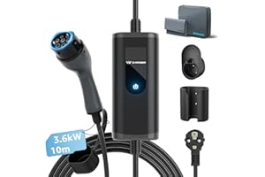 bokman Chargeur Voiture Electrique Type 2 EV Portable Chargeur 16A| 3,68kW | 10 Mètre, Compatible avec PHEV