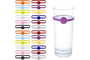 Zeayebsr Marcatori riutilizzabili Marcatori per bicchieri da vino in silicone Decorazione colorata in silicone per tazze in silicone Etichette per pennarelli 24 pezzi (Colori misti)