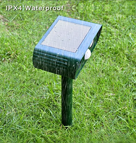 Ultraschall Solar Powered, Tier Repeller mit PIR Sensor, Pest Repeller, Katze Mole Dog Fox Deer Nagetier Abwehr für Bauernhof / Garten / Hof / Rasen Outdoor - 3