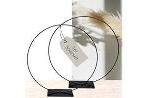 Bada Bing 2er Sparset Dekoring mit Fuß in schwarz - Metallring zum Hinstellen mit Ø ca. 30 cm - vielseitige Dekoration für Trockenblumen Kranz - Tischdeko Deko Frühling - Ring zum DIY Basteln