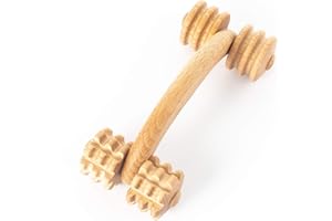 Tuuli Accessories Rodillo Masajeador Aparato para Masaje Espalda Cuello Hombros Piernas Cuerpo Músculos Brazos Madera 18 x 7 x 6 cm