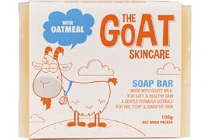 The Goat Skincare Pure Goat's Milk Soap Bar with Oatmeal, Suitable for Dry, Itchy and sensitive Skin, Paraben Free and No Artificial Colours 100g