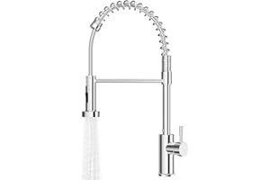 Noxtioanip Robinet Cuisine, Mitigeur Évier à Arc Élevé avec Douchette Extensible 360° Pivotant, Mitigeur Cuisine avec 2 Types de Jet, Robinet D'évier en Acier Inoxydable, Installation Facile, Chromage
