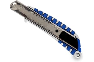 VTOOLS 18mm Cutter Utility Knife, Retractable, Snap-Off Blades, Heavy Duty, Compact, Multi-Purpose, Razor Sharp, Safety Lock, Ergonomic Handle,Grey,VT2246