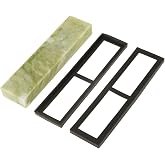 Sharpening Stone, 10000 Grit Natural Emerald Knives Sharpening Stone with Drainage Base 200x50x25mm/7.87x1.97x0.98, Stone