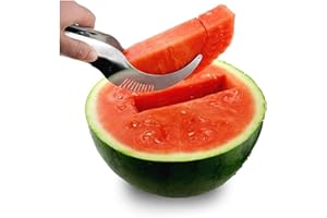 KIRALOVE Taglia anguria a fette - visto in tv - coltello - acciaio - affettare meloni - cocomeri idea regalo originale - ottima qualita