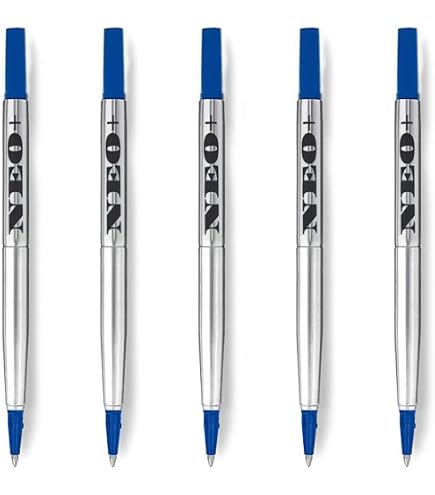 3 Ricariche Blu Per Penna A Sfera Parker Quink - Punta Media 0,7mm, Inchiostro Pigmentato Certificato - 3