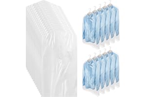 SYOZPXY 100 Pack Plastic Clothing Bags, Dustproof Clothing Protective Cover, Clear Garment Bags for Hanging Clothes, Dry Cleaner's Cloth Bag, Home Travel Dustproof Clothes Drying Bag (60×90 cm)