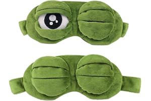 Binnan Maschera per Dormire di Rana,Maschera per gli Occhi per Meditazione, Riposo,3D Peluche Traspirante