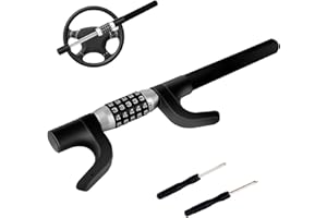 TINMAGI Lenkradkralle mit Zahlenschloss, Lenkradschloss für Auto Einziehbar, Parkkralle Universal, Auto Lenkradsperre Diebstahlschutz Diebstahlsicherung, Schwarz