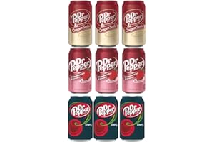 · CANDYBOX · Boisson gazeuse Dr Pepper - American Candy - Boisson gazeuse - Canettes de boissons - Mélange d'arômes Crème Soda, Crème de Fraises, Cerise- 3195 ml 3 pièces