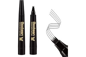 Boobeen - Lápiz para tatuaje de cejas a prueba de agua, lápiz de cejas Microblading con aplicador de punta de microhorquilla, crea cejas de aspecto natural sin esfuerzo