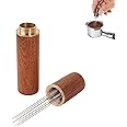 Wdt Tool Espresso Coffee Distributor 6 Needles Coffee Stirrers Barista Accessories with Natural Walnut Handle Coffee Replaceable Needles Espresso Machine Espresso Distribution Tool Coffee Needle