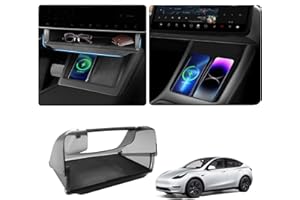 Ywooon Under Screen Magnetic Storage Box for Tesla Model Y 2020-2024 and Model 3 2017-2023 Center Console Organizer Non Slip Convenient Storage Hidden Shelf for Center Console Organizer