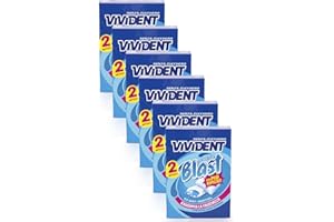 Vivident Fresh Blast Gomme da Masticare Senza Zucchero, Chewing Gum Ripieno Gusto Menta, Confezione Scorta da 12 Astucci