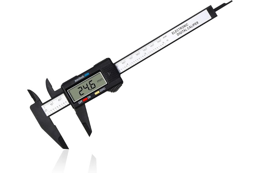 Vinabo Calibre Digital, Pie de Rey Clásico de 150 mm / 6 pulgadas con Pantalla LCD Grande Calibre para Mediciones Externas, I