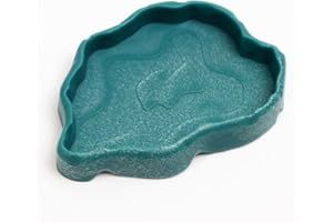 INGJIA Futternapf Felsdekor, Wasser und Futterschale, Wasserschale Terrarium, Näpfe für Reptilien & Amphibien, Schildkröten Wasserschüssel Futternapf, Reptilien Feeder