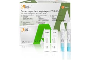 Kit con 2 Test Sangue Occulto nelle Feci FOB ALLTEST – Test Rapido per la Ricerca del Sangue Occulto Feci a Casa – Kit Esame Sangue Occulto Feci con Provette Sigillate per Analisi Facile e Affidabile