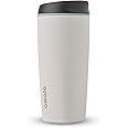 Owala SmoothSip Insulated Stainless Steel Coffee Tumbler, Reusable Iced Coffee Cup, Hot Coffee Travel Mug, BPA Free 20 oz, Gray (Cloudscape)
