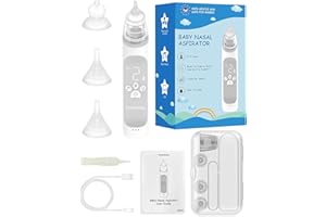 TIOODRE Nasensauger Baby Elektrisch Nasensauger Staubsauger mit 3 Saugstärken, Baby Nose Cleaner mit 3 Silikon Dusen Lichtund Musik, Wiederaufladbar Automatisch Nasal Aspirator für Baby Säuglinge Kleinkinder