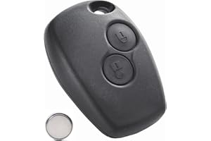 LAKAMODO Coque Clé Plip 2 Boutons pour Renault Clio 3, Kangoo, Master, Modus, Trafic, Twingo, Wind sans Lame avec Pile