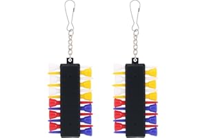 Lyreh 2 Sets Golf Tee Holder Kits, Creative Color Design Golf Ball Tee Holder with Hook for Women Men Golfers Attaching to Shoulder Bag Leather Belt Backpack