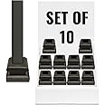Baluster Flat Base Shoe with Set Screw - for Use with 1/2" Square Iron Balusters - Set of 10 (Satin Black) - DH-30