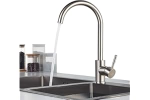 BONADE Niederdruckarmatur Küche 360° Drehbar Niederdruck Küchenarmatur aus SUS304 Edelstahl Küche Spültisch Armatur Wasserhahn Küche Spülbecken Einhebelmischer Mischbatterie, inkl. 3 Anschlüsse
