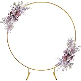 CZCPARY Round Balloon Arch Kit, 2.2m Balloon Ring Stand, Gold Metal Balloon Ring Frame, Birthday Party Decoration, Wedding Ba