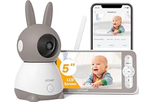 ieGeek 𝙏𝙤𝙥 𝟮𝙆/𝟱" 𝙌𝙪𝙖𝙡𝙞𝙩𝙚́ Babyphone Caméra Bebe,PTZ 360° Baby Phone Vidéo connecté Smartphone, Visiophone avec Alertes Intelligentes/Vision Nocturne/Suivi Automatique