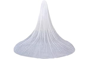 EllieWely Long Cathedral Length Pearl Wedding Bridal Veil With Metal Comb F07