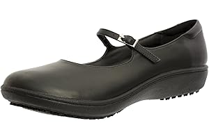Shoes for Crews Women's Mary Jane MARY JANE II Womens Black Slip On Shoes, Non Slip