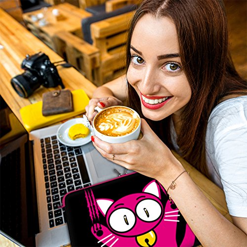 DIGITTRADE LS140-15 Notebook Sleeve 39,6cm 15,4 Zoll Laptoptasche Kitty to Go Neopren Schutzhuelle bis 39,6cm 15,6 Zoll wasserabweisend Anti Shock System Protection Case Neoprene - 4